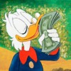 Victor Minca - Scrooge Mcduck Kissing Money (2015, Acrylic on Canvas)